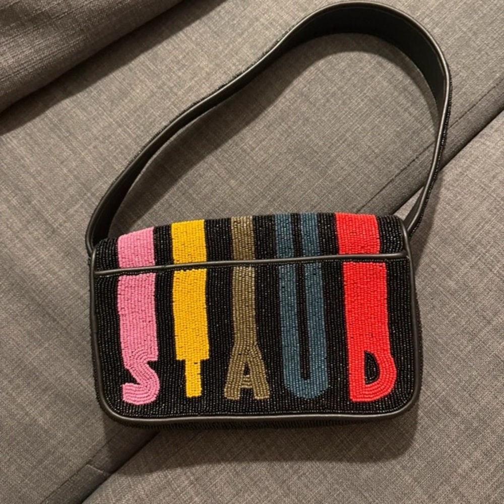 Staud Multicolor Beaded Shoulder Bag